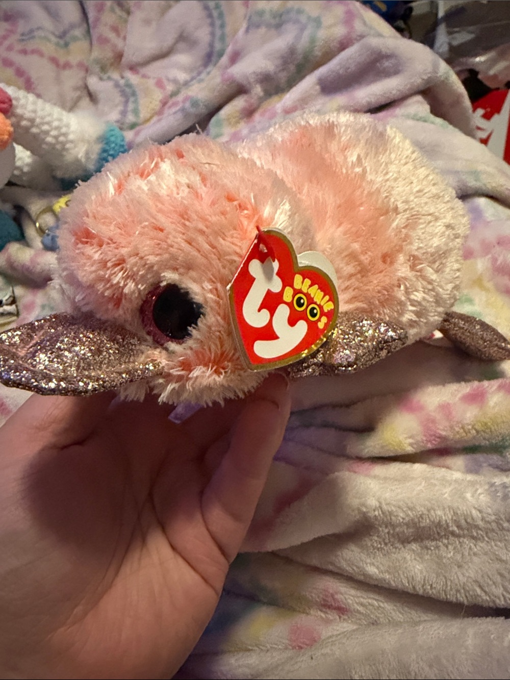 TY Beanie Boo Pink Plush Platypus- Soft Pink Plush Toy